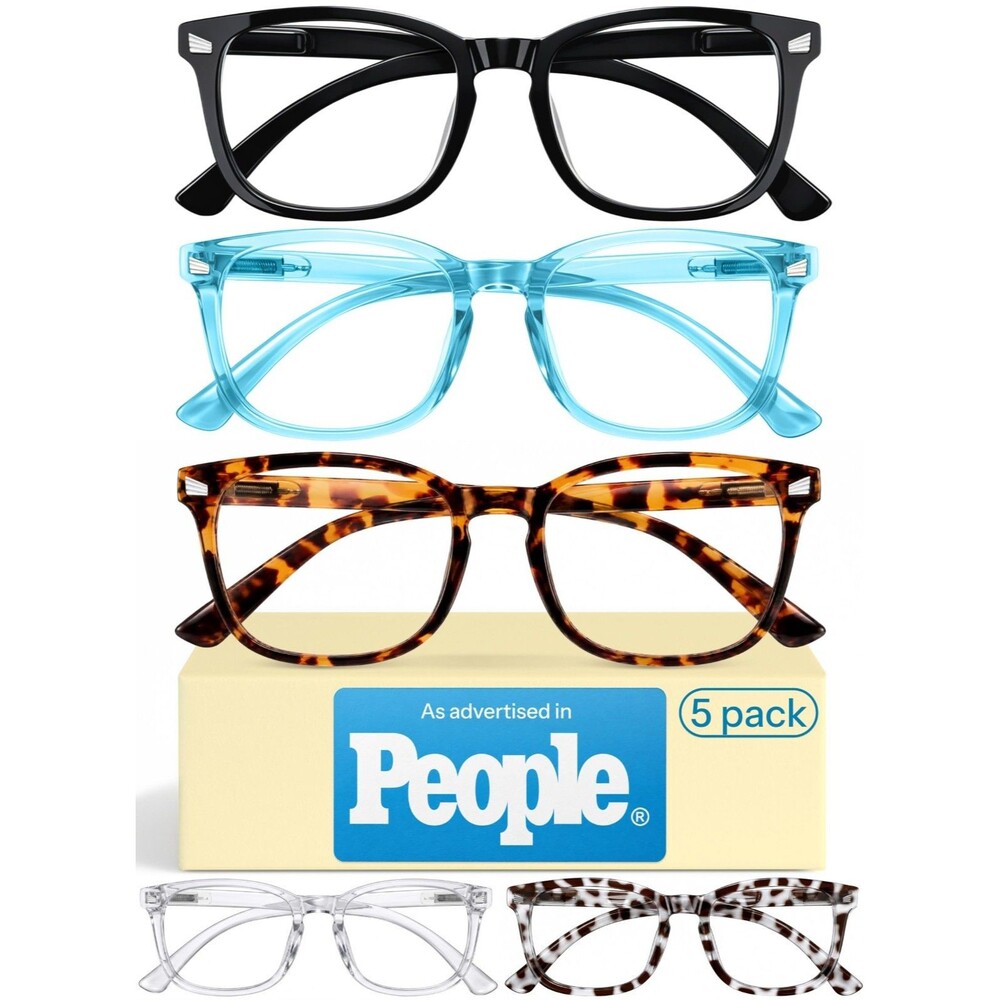 CCVOO Blue Light Reading Glasses for Women 5 pair  +2.25 New
